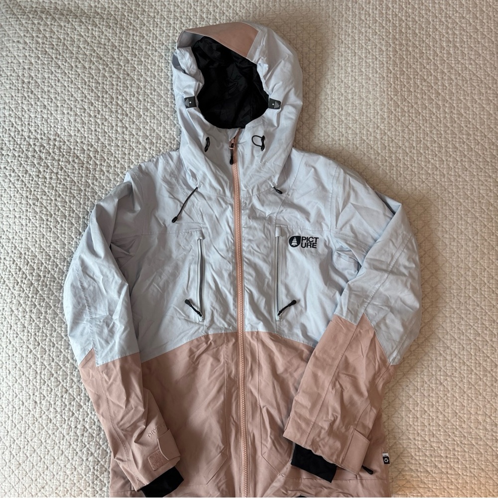 Picture Ski Jacket Two-Tone Powder Blue & Blush Hooded Jacket Size S